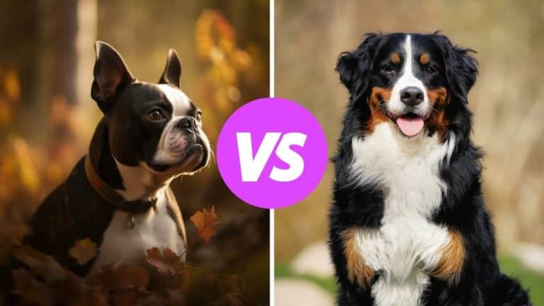 boston terrier vs bernese mountain dog